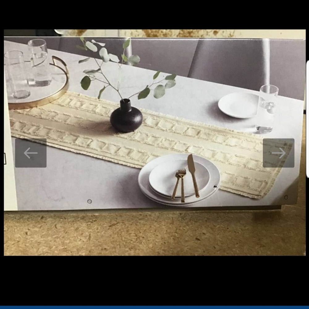 Project 62 Extended Table Runner Cream Color 14" x 108" NEW